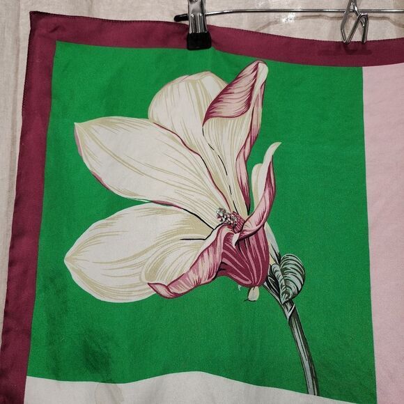 Ann Taylor Factory Color Block Floral Square Scarf - Picture 5 of 9
